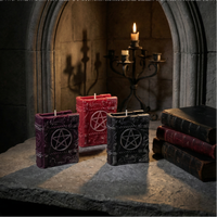 Bougie parfumée Grimoire Pentagramme Occulte Vintage, Artisanale, pour Aromathérapie, Décoration Gothique d'Autel de Sorcière et Maison, Idéale pour les Fêtes