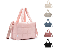 Sac fourre-tout matelassé isotherme en nylon pour femme Lifestyle, sac à déjeuner rembourré léger et imperméable pour le travail, les pique-niques