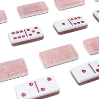 Jeu de dominos en acrylique personnalisé de qualité supérieure à 5 couches, vente en gros, dominos en acrylique laminé noir et blanc, jeu de société pour enfants et adultes