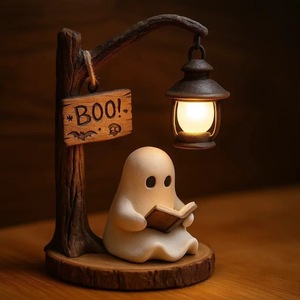Lampe de nuit LED fantôme d'Halloween avec lanterne et panneau, décoration intérieure pour chambre - Product Image 5