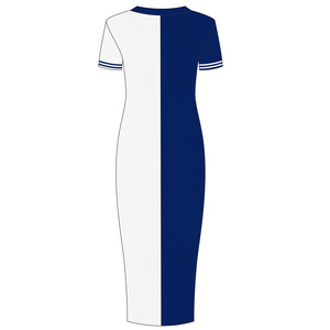 <span class=keywords><strong>Robe</strong></span> longue <span class=keywords><strong>en</strong></span> tricot pour <span class=keywords><strong>femme</strong></span> <span class=keywords><strong>grande</strong></span> <span class=keywords><strong>taille</strong></span>, color-block, assortiment de couleurs, moulante, sexy, ODM personnalisée, manches courtes, pull - Product Image 2