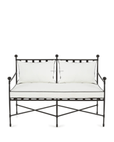 Ensemble canapé moderne en aluminium, banc de jardin en bois et tissu pour hôtel ou parc, meubles sectionnels pour le patio