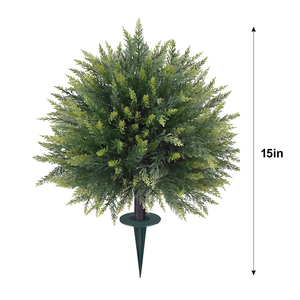 Árbol Topiario Artificial de Cedro y <span class=keywords><strong>Ciprés</strong></span> con Base para Tierra, Planta Artificial para Decoración de Jardín, Porche y Hogar - Product Image 2