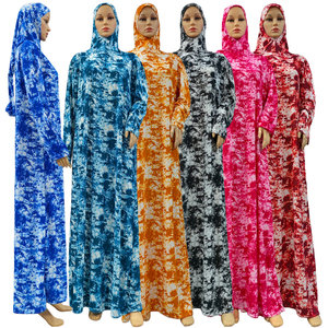 Hot <strong>Model</strong> African Dakar Muslim Womens Tie Dyeing Print Hooded <strong>Abaya</strong> Thioup Prayer Gowns Kaftan Dress Hijab Dubai Saudi Robe - Product Image 1
