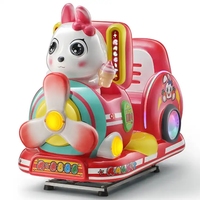 Haute qualité à monnayeur en fibre de verre Kiddie Ride dessin animé Animal lapin balançoire Machine voitures à bascule pour enfants