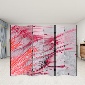 Custom Abstract Printed 6-Panel Folding Screen Room Divider Steel <b>Frame</b> Indoor Outdoor Decorative Partition - Product Image 5