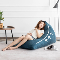 Housses de pouf triangulaires personnalisables LUCKYSAC – Grand pouf de sol doux pour adultes, idéal pour l'intérieur