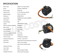 Moteur central QS138 70H 3000W V1 72V IP67 étanche, haute qualité, neuf, vente en gros, pour vélo électrique