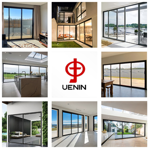 Uenin cửa trượt toàn cảnh bằng hợp kim nhôm nhiều tấm có thể xếp chồng lên nhau hai lớp kính cường lực cách âm nội thất - Product Image 2
