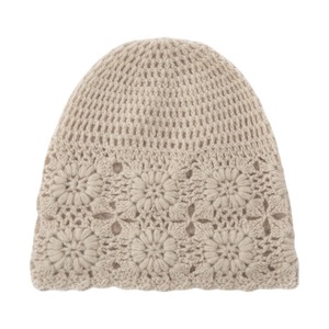 Gorro de Punto Calado Hecho a Mano para Mujer, Novedad de Primavera-Verano, Versátil, Protector de Orejas y Elegante - Product Image 1