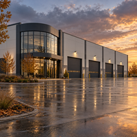 Entrepôt préfabriqué en structure métallique, bâtiment d'atelier industriel, construction à ossature métallique à grande portée avec poutres en H, USA