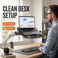Support d'ordinateur portable extensible de 11 à 18 pouces avec structure en acier robuste pour fixation sur bureau – Fournisseur d'usine