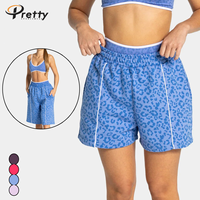 Shorts de sport amples personnalisés pour femmes, imprimé léopard, pour la gym, le fitness, la course, le yoga et les activités de plein air - Vente en gros