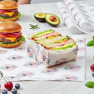 Custom Logo Printed Biodegradable Eco-Friendly Grease Proof Waterproof Disposable Food Wrapping <b>Paper</b> for Hamburger Sandwich - Product Image 4
