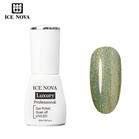 ICE NOVA Gel Polish Holographique UV Effet Diamant Brillant Paillettes Arc-en-ciel avec Étiquettes Personnalisées et Choix Variés de Flacons