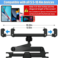 Support d'appui-tête avec support de tablette d'appui-tête de voiture rotatif à 360 ° pour smartphones, tablettes, iPad,Galaxy Tab
