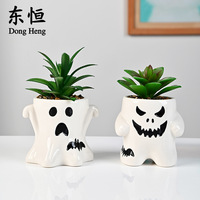 Pot en céramique pour exportation, motif Halloween Petit Démon, pour plantes succulentes et fleurs artificielles, produit transfrontalier