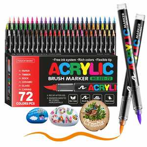 Marcadores Acrílicos al por Mayor, 72 Colores, Punta de Pincel, Sistema de Control de Tinta Líquida Directa, Rotulador para Pintar Rocas Mk0027072 - Product Image 1