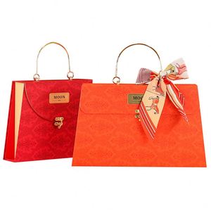 Caja de Regalo para el Festival de Medio Otoño 2025, Autoarmable, Portátil, Creativa, de Cartón Gris, Vacía, Venta al Por Mayor, Personalizable con Relieve - Product Image 1