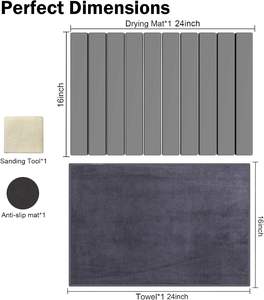 Alfombrillas de secado de platos de piedra, alfombrilla de secado de platos plegable de 24x16 pulgadas, alfombrillas de tierra de diatomeas para platos, botellas, tazas, combina con cualquier encimera - Product Image 3