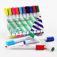 Marqueur pour tableau blanc de grande capacité d'encre Pointe en fibre à faible odeur non toxique | 10 couleurs en vrac Logo personnalisé pour le bureau/l'enseignement OEM