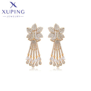 X000449935 เครื่องประดับ XUPING แฟชั่นเครื่องประดับต่างหู 18K ทองชุบดอกไม้พู่ต่างหู CZ สําหรับผู้หญิง - Product Image 1