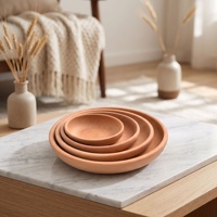 Beukenhouten fruitschaal, Japanse stijl, minimalistisch design, effen kleur, verdikte houten schaal voor gedroogd fruit