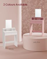 Table de maquillage moderne avec miroir éclairé, meuble de chevet intégré, coiffeuse à rabat avec bac, petite commode murale pour chambre à coucher