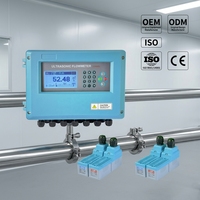 Débitmètre ultrasonique sanitaire en ligne SS316 4-20mA pour conduites pharmaceutiques d'eau pure, mesure précise - Vente chaude