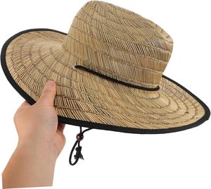 Sombreros de Paja de Guardavidas con Protección Solar para Verano, Sombreros de Paja Naturales con Parche de Logotipo Personalizado, Sombreros de Paja para Surf, Safari, Playa, Panamá - Product Image 4