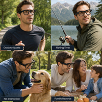 Lunettes intelligentes IA avec caméra, assistant IA, traduction en temps réel, appels téléphoniques, commande vocale et tactile, charge magnétique