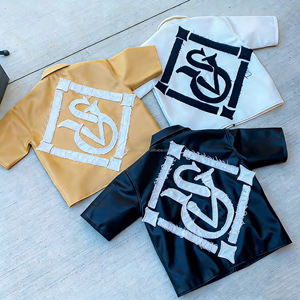 T-Shirt con ricamo a manica corta personalizzata di alta qualità per gli uomini in <span class=keywords><strong>pelle</strong></span> sintetica con Zip t-Shirt - Product Image 1