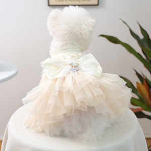 Luxury Small Dog <b>Clothes</b> New Wedding Princess Puppy Puffy Gauze Skirt Luxury Elegant Dog Wear <b>Clothes</b> Formal Dress - Product Image 2
