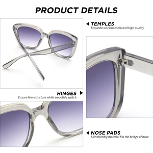 Gafas de <span class=keywords><strong>Sol</strong></span> Clásicas con Marco Plano Transparente para Hombre, Gafas de <span class=keywords><strong>Sol</strong></span> con Logotipo Personalizado, Lentes Degradadas para Mujer, Uso Diario, Deportes al Aire Libre - Product Image 3