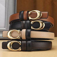 Ceintures à boucle lettre C personnalisées pour femmes, en cuir PU de couleur unie, vente chaude d'usine