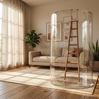Aquarium cylindrique de grande taille pour la maison, 300 gallons, en acrylique écologique, réservoir décoratif