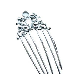 หวีผมทองแดงลายมังกรคู่ 59x129 มม. สไตล์โบราณ อุปกรณ์ตกแต่งผม DIY - Product Image 5