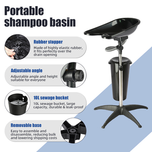Fornitura di fabbrica portatile lavabo per Shampoo Mobile barbiere per il lavaggio dei capelli per parrucchieri per uso bagno in ospedale <span class=keywords><strong>a</strong></span> casa - Product Image 1