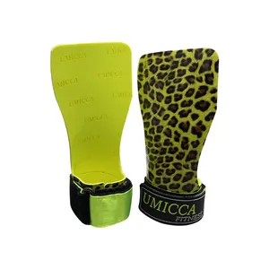 Umicca Crystal Leopard Custom Gymnastic Heavy Duty Palm Protector Best Training Weight Lifting Grips Pads