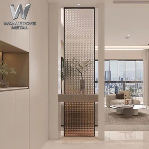 Paravent de séparation en métal de luxe au design personnalisé pour la décoration des halls d'hôtel, séparateur en acier inoxydable, <span class=keywords><strong>panneau</strong></span> de cloison en métal - Product Image 3