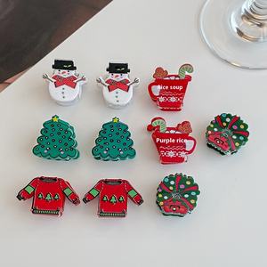 Nuevos Accesorios de Navidad para el Cabello de Moda Elegantes Horquillas de Cristal y Pasadores con Diseño de Dibujos Animados de Santa Claus - Product Image 3