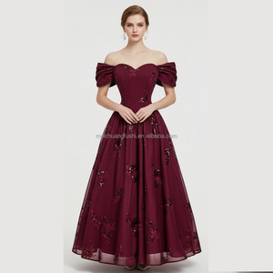 Maßgeschneidertes Schulterfreies Pailletten-Besticktes Kleid für Damen Elegante Maxi-Partykleider - Product Image 1