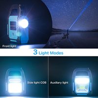 Lampe torche solaire à lumière LED, imperméable, Rechargeable par USB, éclairage d'urgence, lumière brillante, idéale pour le Camping, 1 Pack 3 en 1, redmore 5