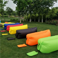 Canapé gonflable portable d'extérieur pour la plage, lit de camping pliable, design moderne, sac de couchage