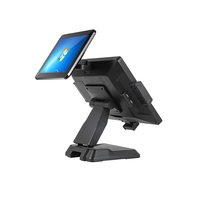 Sistema POS de Pantalla Táctil Todo en Uno de 15 Pulgadas con Windows 10/11, Pantalla Dual, para Supermercados, Restaurantes y Comercios Minoristas