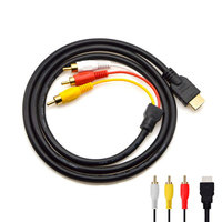 Kabel konverter HDMI ke 3 RCA Video Audio AV, adaptor konverter kabel Stereo 3RCA, komponen konverter untuk Set TV DV DVD 1080 m 1.5 P