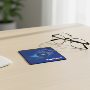 Chiffon de nettoyage en microfibre sans peluches, blanc, carré, uni, Euphrasia, Sub044, 30g, fabriqué en Italie pour lunettes et lunettes de soleil - Product Image 3