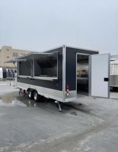 Chariot de restauration mobile avec plaque chauffante à gaz et évier, chariot alimentaire mobile résistant à la rouille pour la vente de <span class=keywords><strong>tacos</strong></span>, bonbons et chips - Product Image 5