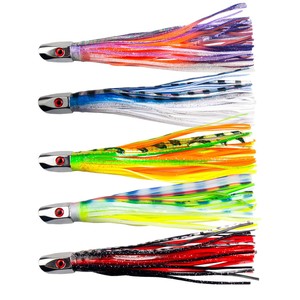 Señuelo de pesca de pulpo con cabeza metálica de 20 cm y 80 g, señuelo de falda para aguas medias, cebo para pesca de arrastre en agua salada - Product Image 1