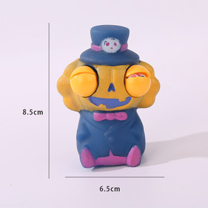 Funny Pop-Eyed Pumpkin Skeleton Ghost Shaped Ultra-Soft <b>Squishy</b> Toy Wacky Silicone Rubber for Stress Relief - Product Image 3